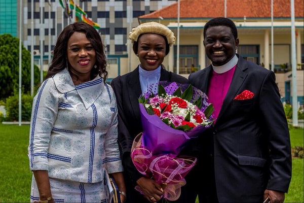 Bishop Charles Agyin Asare, his wife and Charlene