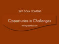 24/7 DOXA Content, 19th May-OPPORTUNITIES IN CHALLENGES Pt.1