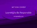24/7 DOXA Content, 29th August-LEARNING TO BE SELF-RESPONSIBLE