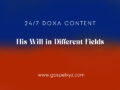 24/7 DOXA Content, 6th January-HIS WILL IN DIFFERENT FIELDS